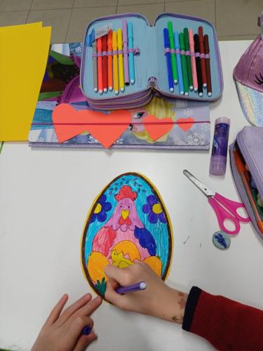 Buona Pasqua con gallina e pulcino - scuola primaria